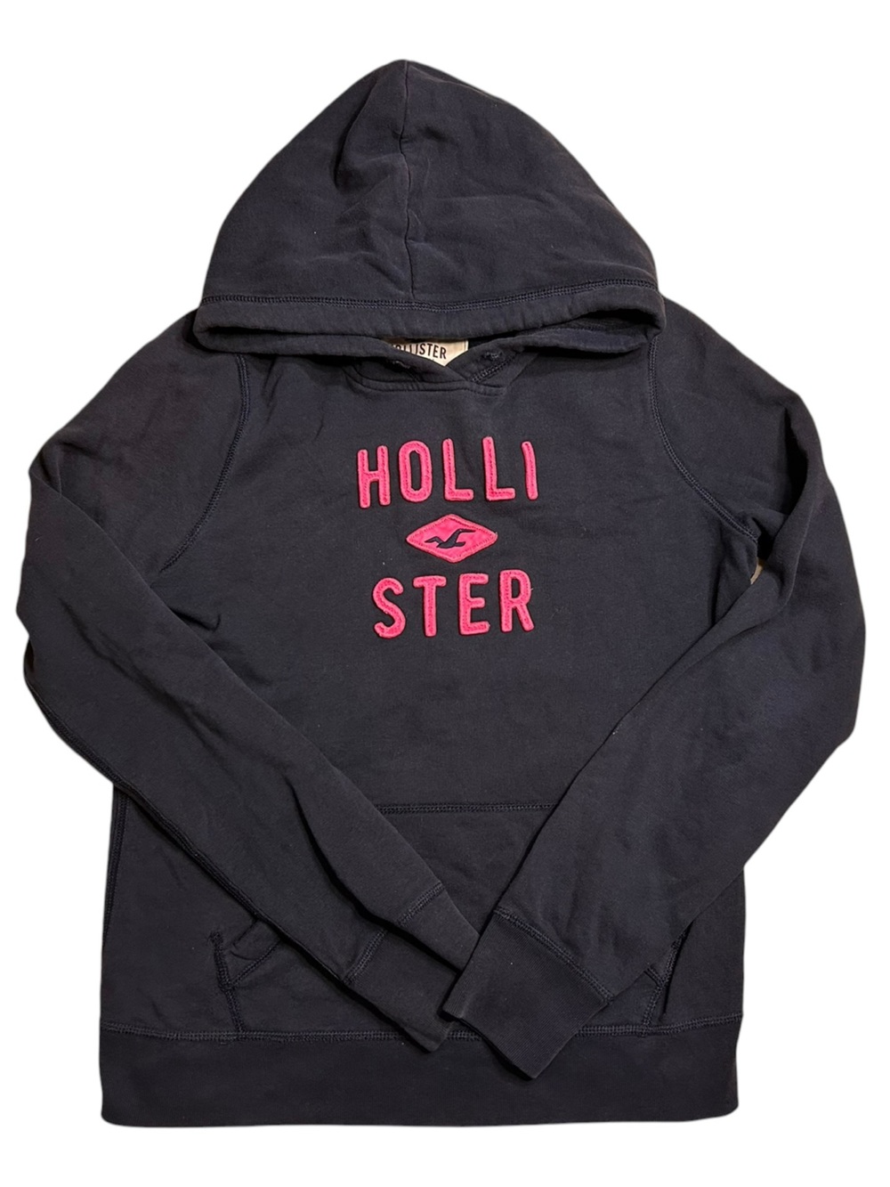 Y2K Hollister black & pink pullover hoodie Size Large